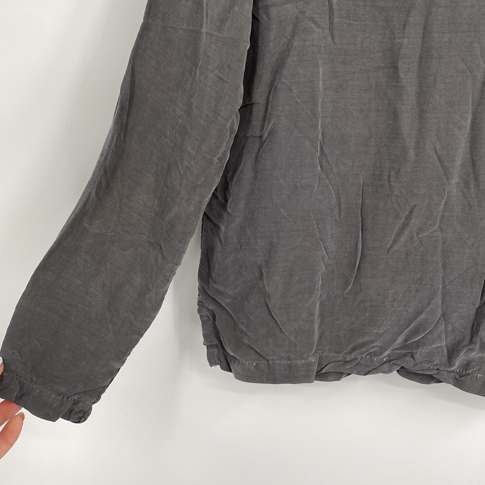 Vintage Cut Loose Light Grey 100% Bemberg Long Sleeve Shirt - Picture 2 of 11